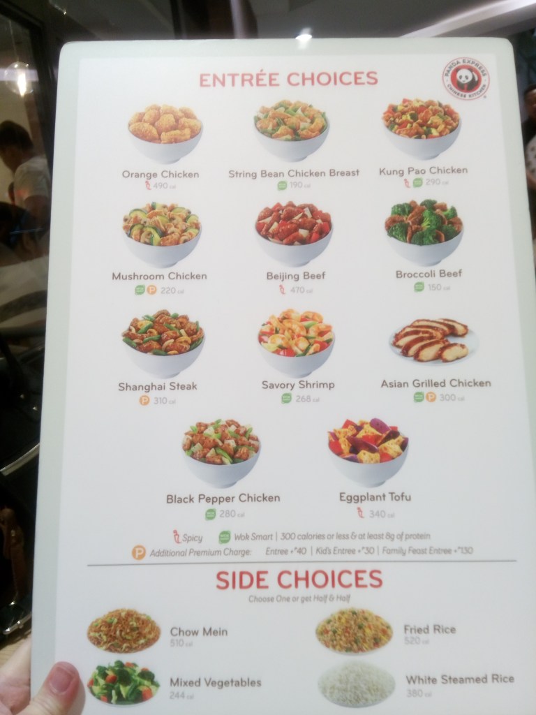 Panda Express menu