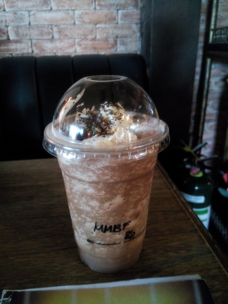 Trying out their holiday drink 